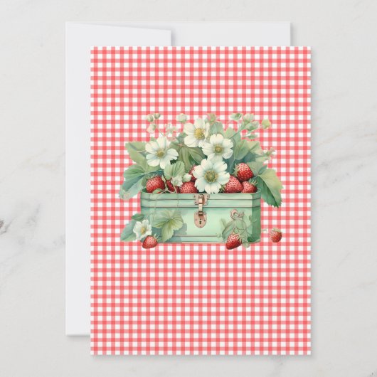 ストロベリースイートファースト誕生日パーティー 招待状 (裏面)