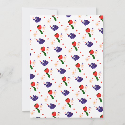 ストロベリースイートファースト誕生日招待状 招待状 (裏面)