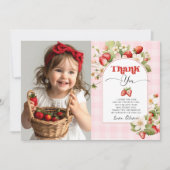 ストロベリースイートフォトサンキューカード 招待状 (正面)