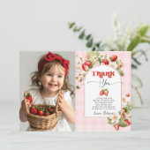 ストロベリースイートフォトサンキューカード 招待状 (スタンド正面)