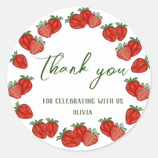 ストロベリースイートフルーツシュクールオフィスギフト ラウンドシール (正面)