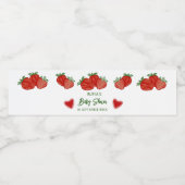 ストロベリースイートフルーツハートベビーシャワー ペットボトルラベル (シングルラベル)