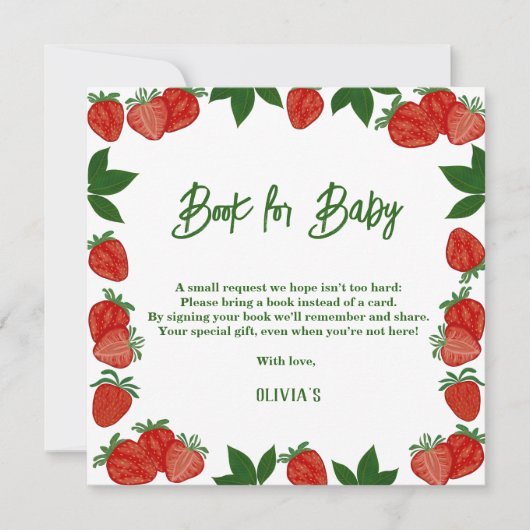 ストロベリースイートフルーツフレッシュギフトベビー本 招待状 (正面)
