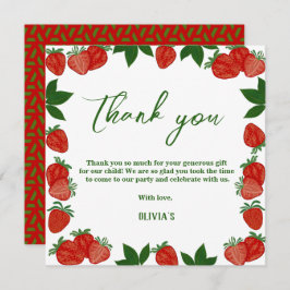 ストロベリースイートフルーツフレッシュサンキューカード 招待状