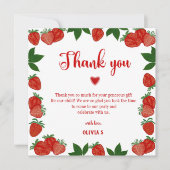 ストロベリースイートフルーツフレッシュサンキューカード 招待状 (正面)