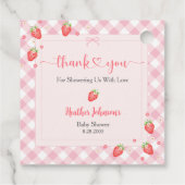 ストロベリースイートベビーガールベビーシャワー フェイバータグ (裏面)