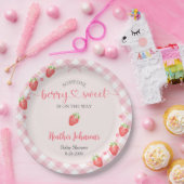 ストロベリースイートベビーガールベビーシャワー ペーパープレート (パーティー)