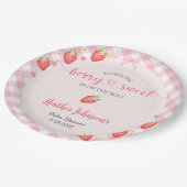 ストロベリースイートベビーガールベビーシャワー ペーパープレート (アングル)