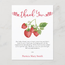 ストロベリースイートベビーシャワーありがとう ポストカード