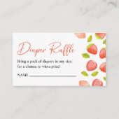 ストロベリースイートベビーシャワーおむつラッフル エンクロージャーカード (正面)