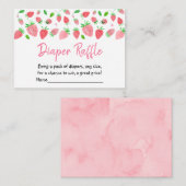 ストロベリースイートベビーシャワーおむつラッフル エンクロージャーカード (正面/裏面)