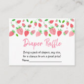 ストロベリースイートベビーシャワーおむつラッフル エンクロージャーカード (正面)