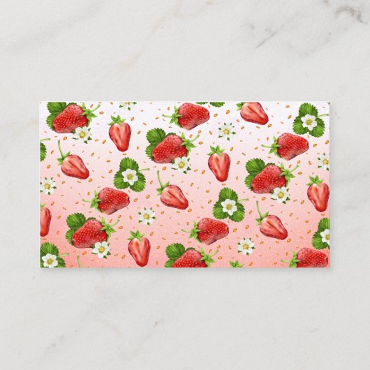 ストロベリースイートベビーシャワーおむつラッフル 名刺 (裏面)