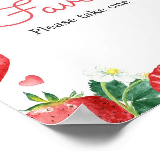 ストロベリースイートベビーシャワーの好意 ポスター (角)