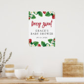 ストロベリースイートベビーシャワーウェルカムサイン ポスター (キッチン)