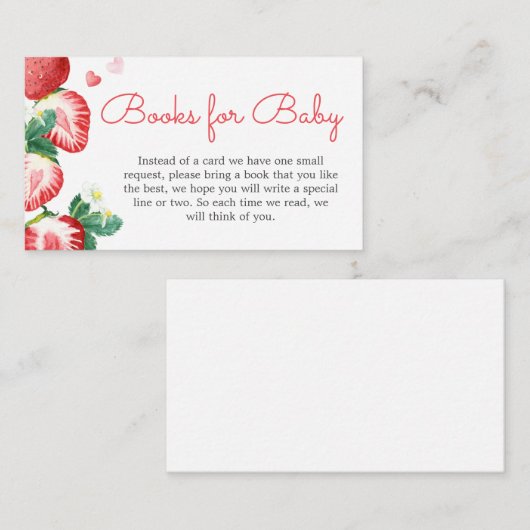 ストロベリースイートベビーシャワーベビー エンクロージャーカード (正面/裏面)