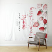 ストロベリースイートベビーシャワー写真の背景 タペストリー (インサイチュ(横))