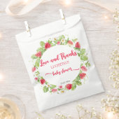 ストロベリースイートベビーシャワー感謝していユー フェイバーバッグ (クリップ留めされた状態)