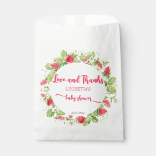 ストロベリースイートベビーシャワー感謝していユー フェイバーバッグ