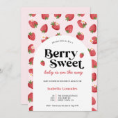 ストロベリースイートベビーシャワー招待状 招待状 (正面/裏面)