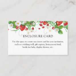 ストロベリースイートベビーシャワー エンクロージャーカード
