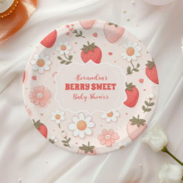 ストロベリースイートベビーシャワー ペーパープレート
