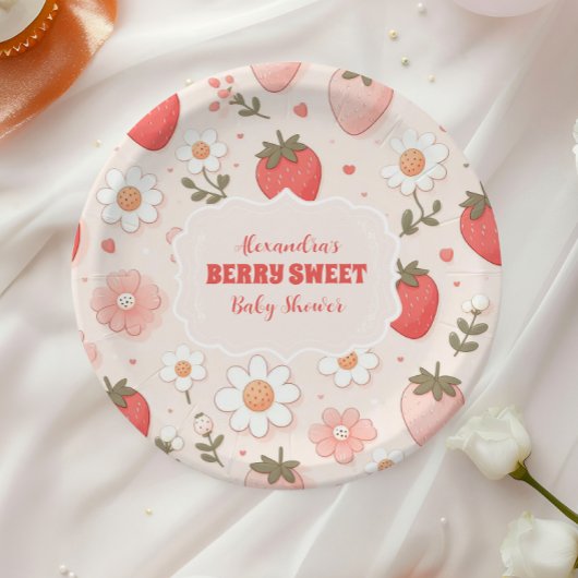 ストロベリースイートベビーシャワー ペーパープレート