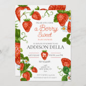 ストロベリースイートベビーシャワー 招待状 (正面/裏面)