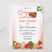 ストロベリースイートベビーシャワー 招待状 (正面)