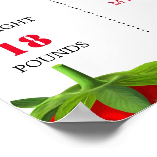 ストロベリースイートベビー1stバースデーマイルストーンサイン ポスター (角)