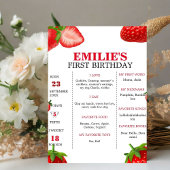 ストロベリースイートベビー1stバースデーマイルストーンサイン 台座サイン