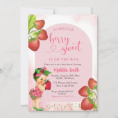 ストロベリースイートメキシコガールベビーシャワー 招待状 (正面)