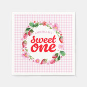 ストロベリースイートワンベリーファースト誕生日 スタンダードカクテルナプキン (正面)