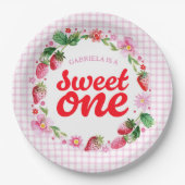 ストロベリースイートワンベリーファースト誕生日 ペーパープレート (正面)