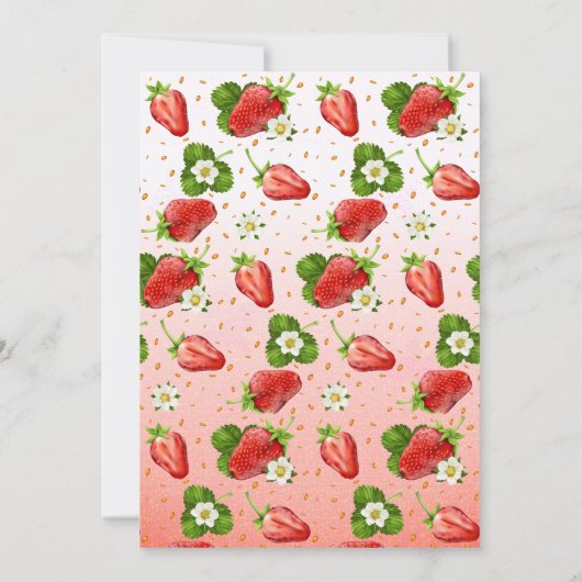 ストロベリースイートワン第1誕生日招待状 招待状 (裏面)