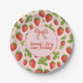 ストロベリースイート子供の誕生日パーティー紙プレート ペーパープレート (正面)