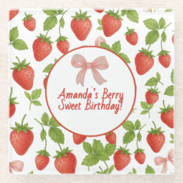 ストロベリースイート子供の誕生日パーティー- ガラスコースター
