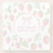 ストロベリースイート子供の誕生日パーティー- ガラスコースター (裏面)