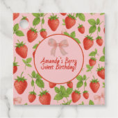 ストロベリースイート子供の誕生日パーティー- フェイバータグ (正面)