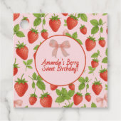 ストロベリースイート子供の誕生日パーティー- フェイバータグ (正面)