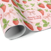 ストロベリースイート子供の誕生日パーティー- ラッピングペーパー (ロールコーナー)