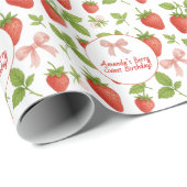 ストロベリースイート子供の誕生日パーティー- ラッピングペーパー (ロールコーナー)