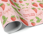 ストロベリースイート子供の誕生日パーティー- ラッピングペーパー (ロールコーナー)