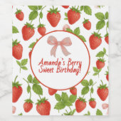 ストロベリースイート子供の誕生日パーティー- ワインラベル (シングルラベル)