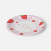 ストロベリースウィートガーリーバースデーパーティー ペーパープレート (アングル)