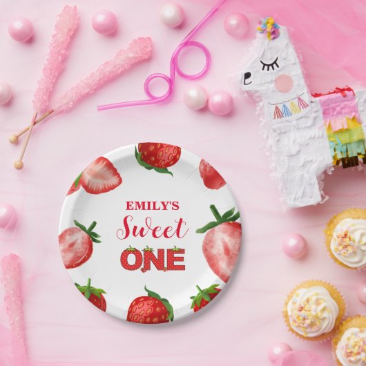 ストロベリースウィートサンキュー誕生日| Berry Sweet ペーパープレート (パーティー)