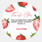 ストロベリースウィートサンキュー誕生日| Berry Sweet ラウンドシール (正面)