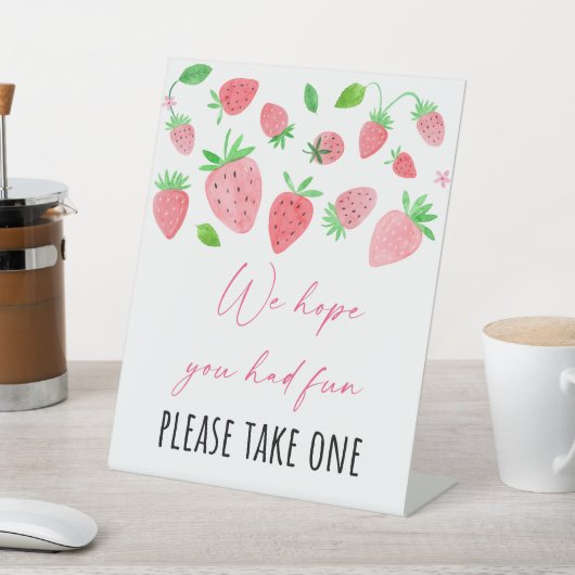 ストロベリースウィートバースデーパーティーの好意のサイン 台座サイン (インサイチュ)