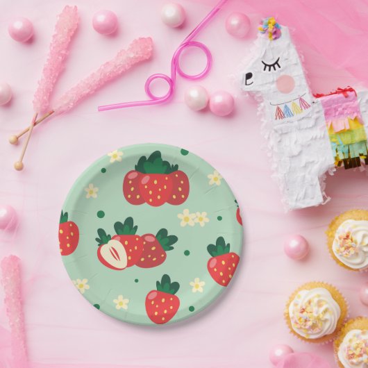 ストロベリースウィートバースデーパーティー ペーパープレート (パーティー)