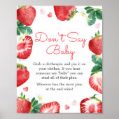 ストロベリースウィートベビーシャワー言わないベビー ポスター (正面)